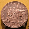 Queen Mary restores England to Catholic church medal at Hunterian Art Gallery. Glasgow, Scotland.