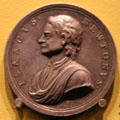Sir Isaac Newton medal by John Croker of London at Hunterian Art Gallery. Glasgow, Scotland.
