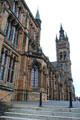 Gilbert Scott Building with tower atop Gilmorehill at University of Glasgow. Glasgow, Scotland.
