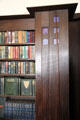 Woodwork & books in library at Hill House. Helensburgh, Scotland.