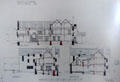 Hill House cross section drawings by C.R. Mackintosh at Hill House. Helensburgh, Scotland.
