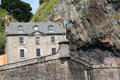 Ground level fortification & Governor's House at Dumbarton Castle. Glasgow, Scotland.