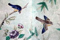 Detail of Chinese wallpaper in Kier bedroom at Pollok House. Glasgow, Scotland.