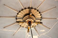 Ceiling rose supporting lamp in dining room at Holmwood. Glasgow, Scotland.