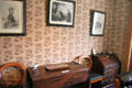 Parlor etchings & furniture at Tenement House museum. Glasgow, Scotland.