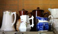 Ceramic pitchers at Tenement House museum. Glasgow, Scotland.