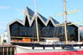 Riverside Museum beyond Glenlee Tall Ship. Glasgow, Scotland