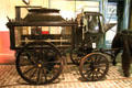 Horse drawn hearse at Riverside Museum. Glasgow, Scotland.