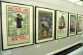 Posters for Glasgow passenger ship companies at Riverside Museum. Glasgow, Scotland.