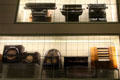 Collection of antique typewriters & radios at Riverside Museum. Glasgow, Scotland.