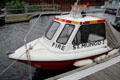 St Mungo 2 Fire boat docked at Kelvin Harbour. Glasgow, Scotland.