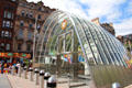 Glass arcade covered Glasgow Subway to St. Enoch station on Buchanan Street Mall. Glasgow, Scotland.