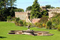 Fountain in Culzean Castle garden. Maybole, Scotland.
