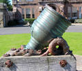 Antique French mortar at Culzean Castle. Maybole, Scotland.
