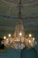 Gasolier with crystals in round drawing room at Culzean Castle. Maybole, Scotland.