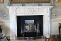 White marble fireplace in Blue drawing at Culzean Castle. Maybole, Scotland.