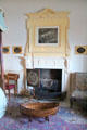 Bedroom with Adamesque fireplace & cradle in shape of boat at Culzean Castle. Maybole, Scotland.
