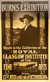 Burns Exhibition poster by Muirhead Bone at Robert Burns Birthplace Museum. Alloway, Scotland.