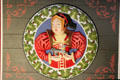 Margaret Tudor replica painted ceiling carving in Stirling Castle Great Hall. Stirling, Scotland.