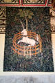 Unicorn tapestry in Queen's Inner Hall recreated in Palace of Stirling Castle. Stirling, Scotland.