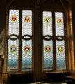 Stained windows in Great Hall at Stirling Castle. Stirling, Scotland.