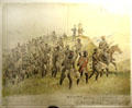Impi during Anglo-Zulu war painting by G. Robley at Stirling Castle Regimental Museum. Stirling, Scotland.