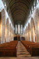 Nave of Dunblane Cathedral looking to west processional doors. Dunblane, Scotland.