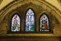 War Memorial stained glass windows at Dunblane Cathedral. Dunblane, Scotland.
