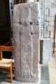 Pictish stone with cross at Dunblane Cathedral. Dunblane, Scotland.