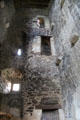 Interior with missing floor at Doune Castle. Doune, Scotland.