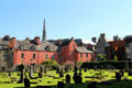 Dunfermline heritage buildings over Abbey burial grounds. Dunfermline, Scotland.
