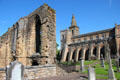 Palace ruins & oldest nave section at Dunfermline Abbey both run as museum by Historic Scotland. Dunfermline, Scotland