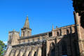 Tower & buttresses of nave at Dunfermline Abbey. Dunfermline, Scotland.