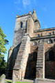 Tower & buttresses of Dunfermline Abbey. Dunfermline, Scotland.