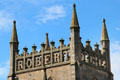Central tower with words "King Robert the Bruce" installed after his tomb discovered during construction of Dunfermline New Abbey Church. Dunfermline, Scotland