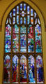 Scottish royal marriage stained glass window in Dunfermline New Abbey Church. Dunfermline, Scotland.