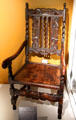 Royal oak chair from palace at Dunfermline Carnegie Library Museum. Dunfermline, Scotland.