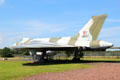 Tail view of Avro Vulcan B.2A bomber at National Museum of Flight. East Fortune, Scotland.