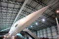 Nose view of Concorde supersonic passenger jet at National Museum of Flight. East Fortune, Scotland.