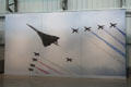 Photo of Concorde leading jet fighters in fly-past over London at National Museum of Flight. East Fortune, Scotland.