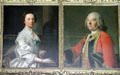 Portraits of Janet Dalrymple by Allan Ramsay & her husband, Gen. James St.Clair by Jean Marc Nattier in alcove of Green Bedroom at Newhailes. Musselburgh, Scotland.