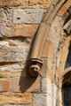 Carving of head beside window at Seton Collegiate Church. Seton, Scotland