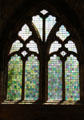 Colors of glass window at Seton Collegiate Church. Seton, Scotland