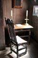 Writing table & chair in painted chamber at Culross Palace at Culross Palace. Culross, Scotland.