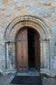 Romanesque doorway of Culross Abbey Church. Culross, Scotland.