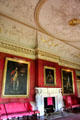Rococo decorations on ceiling by John Dawson in Red Drawing Room at Hopetoun House. Queensferry, Scotland.