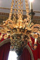 Detail of chandelier in State Dining Room at Hopetoun House. Queensferry, Scotland.