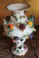 Meissen vase decorated with flowers & fruit in State Dining Room at Hopetoun House. Queensferry, Scotland.
