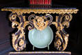 Ornate gilded corner table & celadon bowl in Antechamber at Hopetoun House. Queensferry, Scotland.
