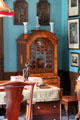 Mr. Reid's telephone & collection chest in Oak Room at Lauriston Castle. Edinburgh, Scotland.